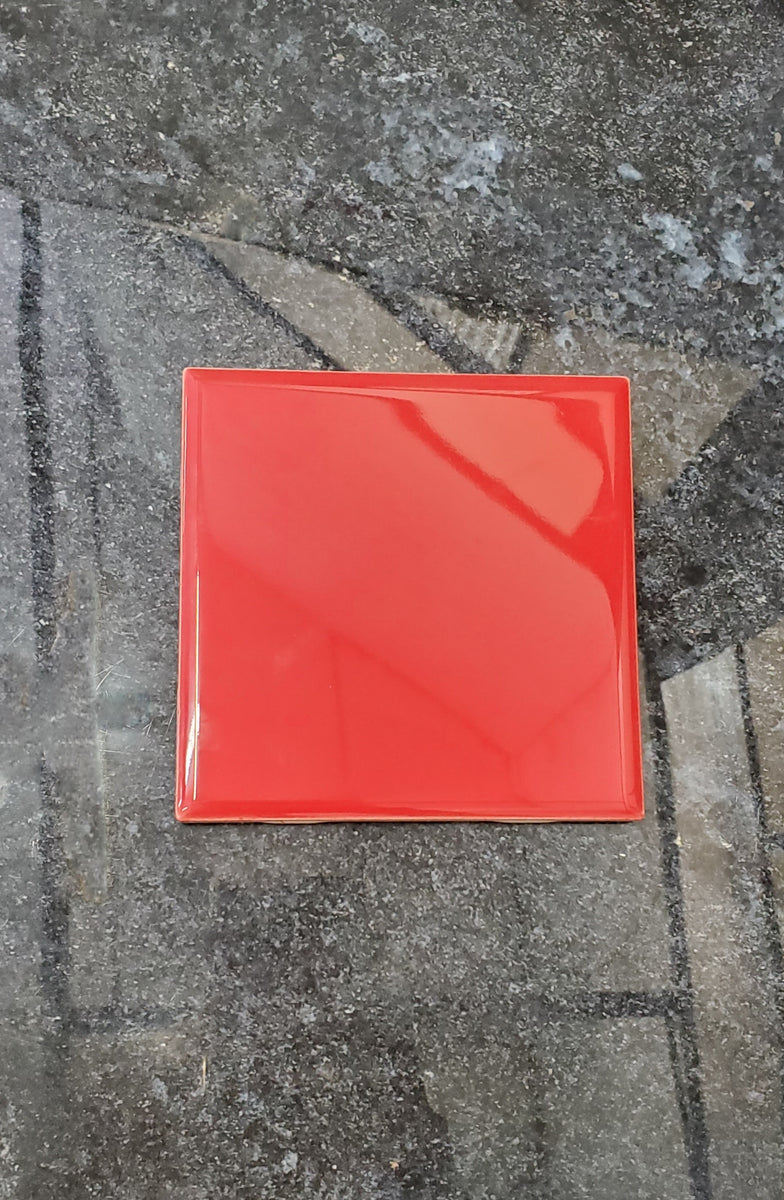 Red Ceramic Tile 4"x 4" (For use on walls, backsplash, countertops. and