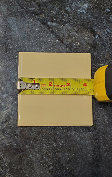 Cornsilk Yellow Ceramic Tile 4"x 4" (For use on walls, backsplash, countertops. and more.)