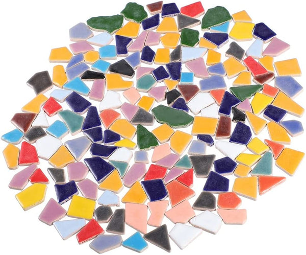 Broken Tile - Craft Mosaic Pieces Decorations Colorful Irregular Broken Porcelain Tiles for Mosaic Making Supplies Broken Ceramic Tile
