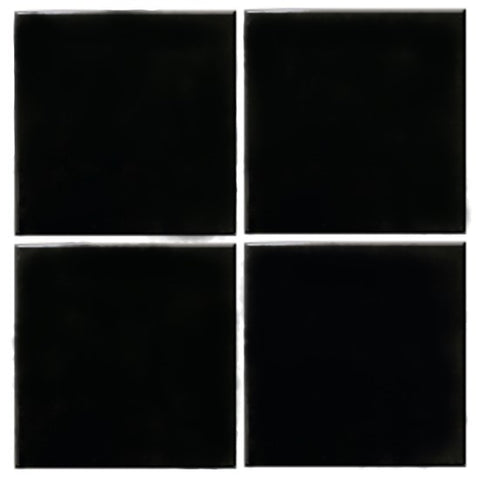 Black Ceramic Tile 6" x 6"