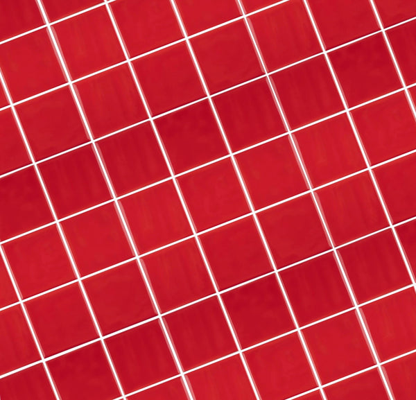 Red Ceramic Tile 4"x 4" (For use on walls, backsplash, countertops. and more.)