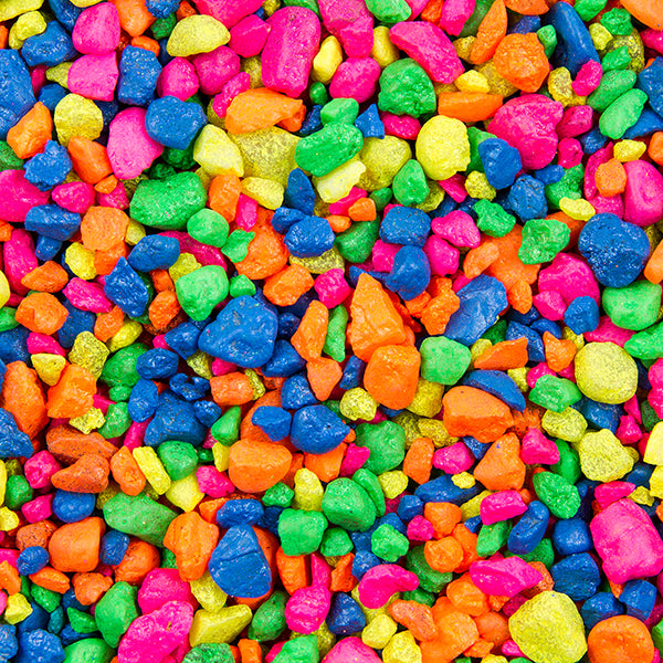 Mixed Color Pebbles - Gravel Pebbles (Purple-Rainbow-Yellow)