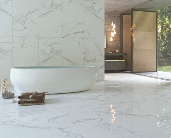 Marble Carrara Porcelain Tile 24" x 48"