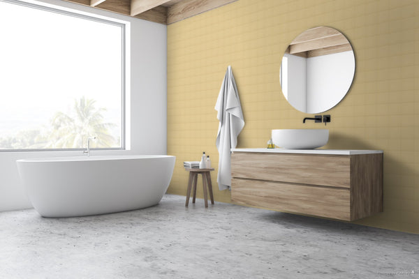 Cornsilk Yellow Ceramic Tile 4"x 4" (For use on walls, backsplash, countertops. and more.)