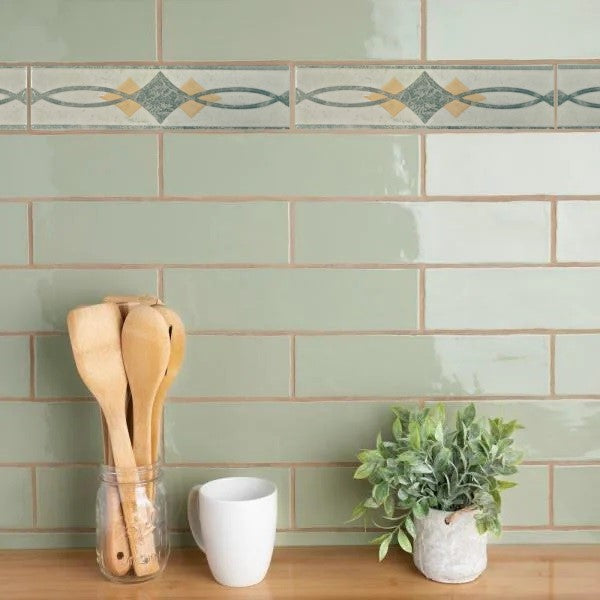 Decorative Ceramic Trim Tile - 2"x 10"