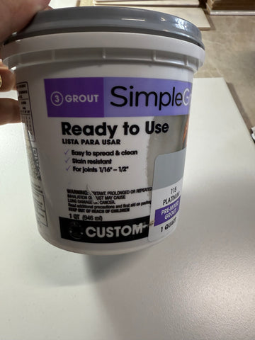 Simple Grout-Premixed Grout-(Platinum) 1 Quart
