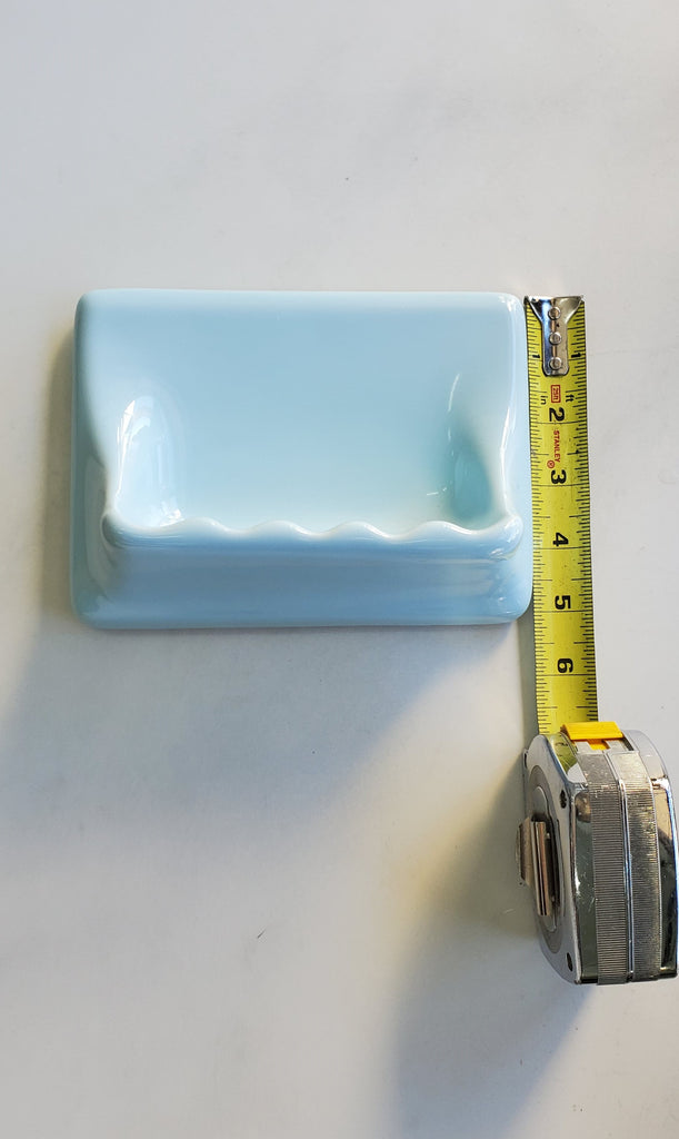 Vintage Light Sky Baby Blue Ceramic Tile-In Wall Bathroom Soap Dish Holder