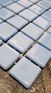 Blue Glow in the Dark Glass Mosaic Tile 1x1x12