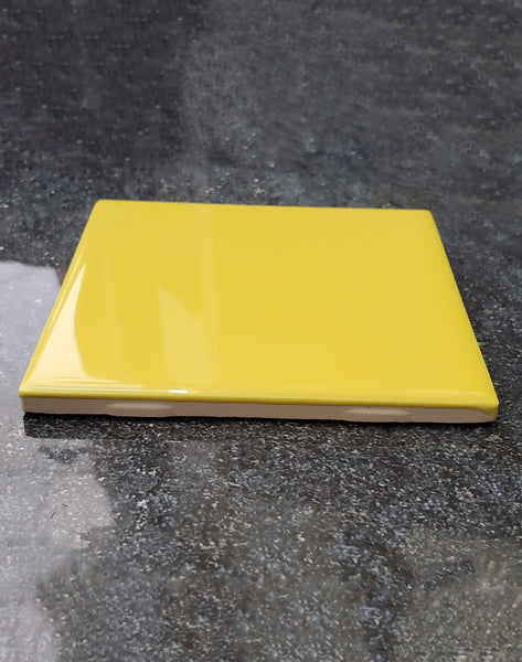 Bright Yellow Ceramic Tile 4"x 4"