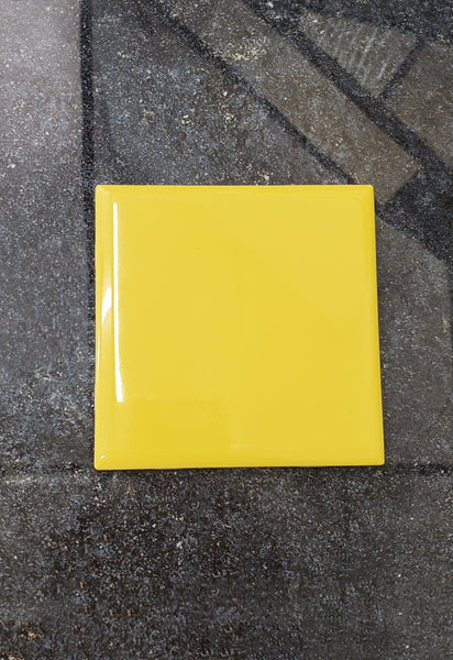 Bright Yellow Ceramic Tile 4"x 4"