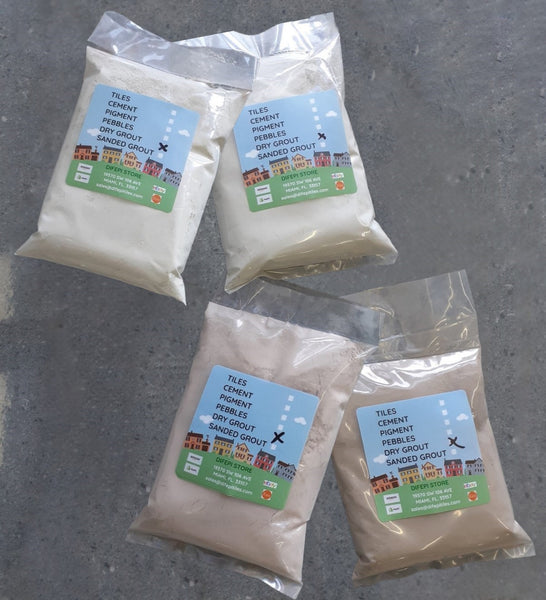 Almond, Bone, Beige & Fawn (Sanded/Unsanded Grout) Variety pack 4 colors- Anti-fungus with Sealer. Walls and Floors.