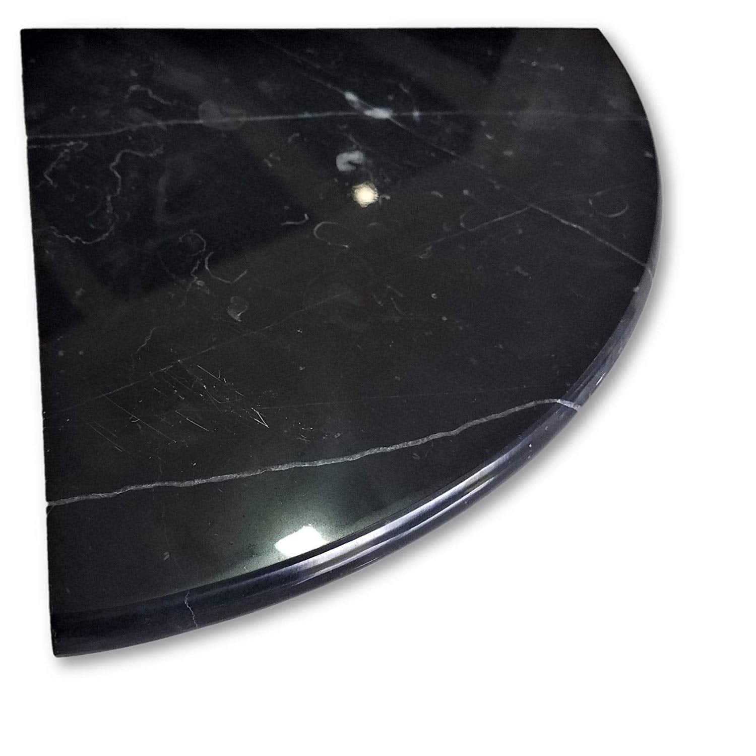 Nero Marquina Black Marble 9x9 Shower Corner Shelf Soap Dish Caddy Bullnose  full finished Honed - Marble Online