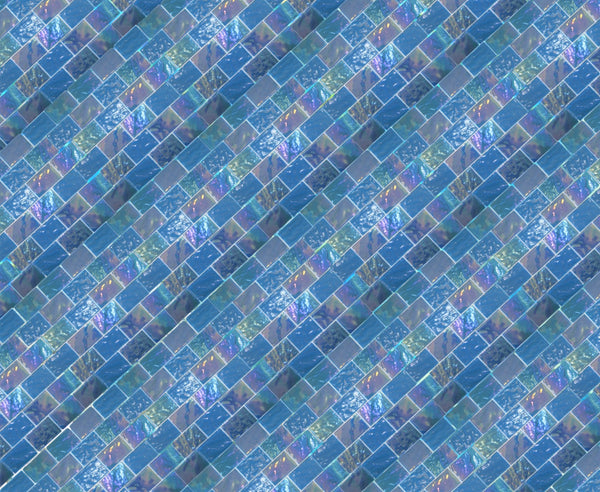 Ocean Blue Iridescent Glass Mosaic Tile 2x3x12