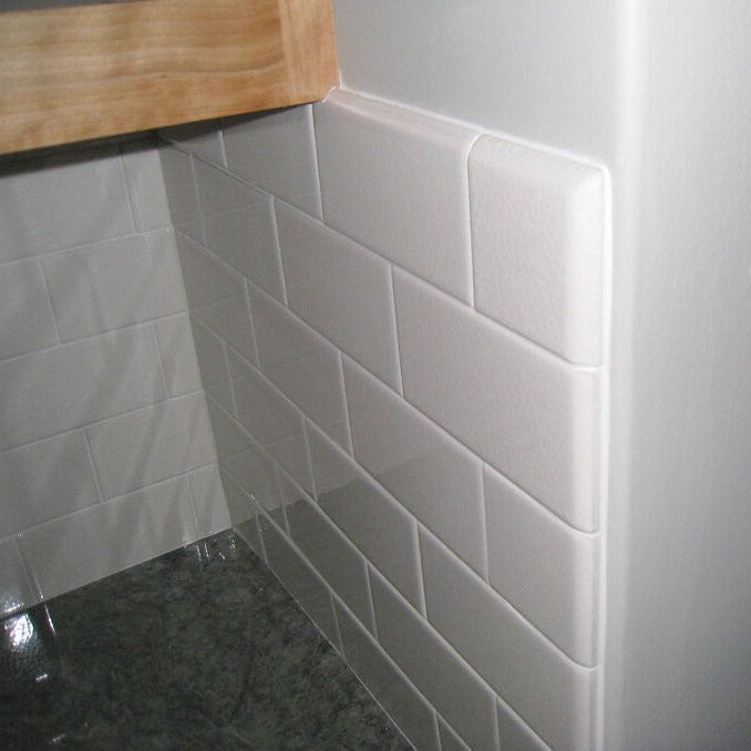 Bull Edge Tile 2x6 Ceramic Tile Daltile Arctic White 2x6 Inch Ceramic Bullnose Trim ...