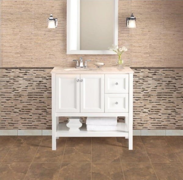 White Lace Bullnose Wall Trim Tile (3" x 13")