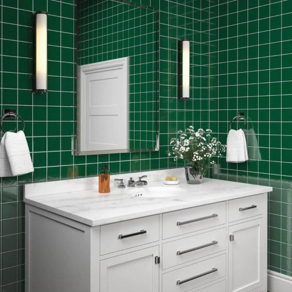 Green Ceramic Tile 4"x 4" (For use on walls, backsplash, countertops. and more.)